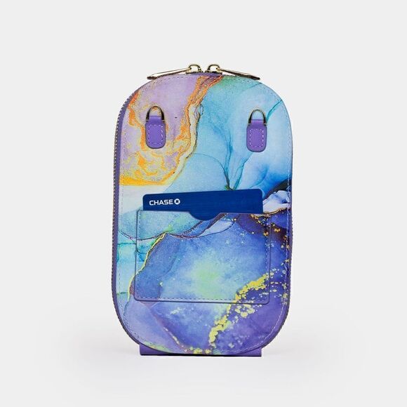 Monarque Blue Marble Crossbody Bag NWT - Picture 12 of 12